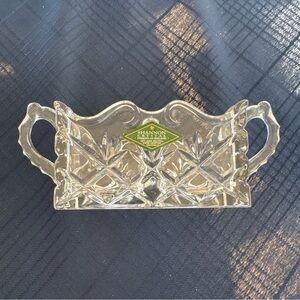 Shannon Godinger Dublin Clear Crystal Divided Sugar Packet Holder With Handles